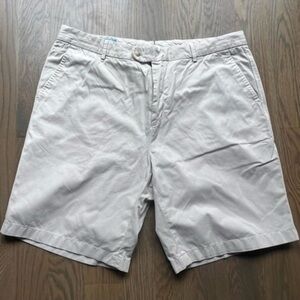 J McLaughlin Shorts Mens Size 40 Solid Khaki Flat Front Cotton Chino academia E